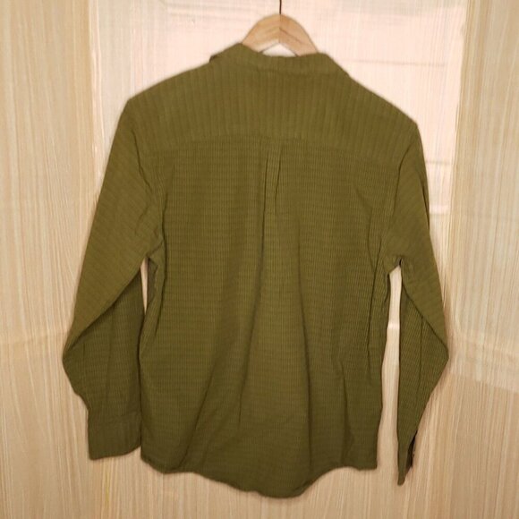The North Face Mens Green Micro Check Long Sleeve Button Down Large - Picture 2 of 5